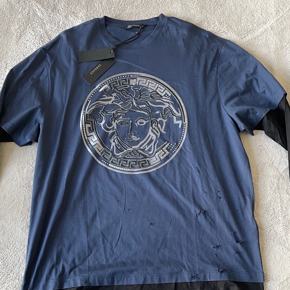 Versace Medusa Blue Short Sleeve Tee